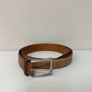 MAGNANNI Men’s Catalux Leather Dress Belt - 1128 - Cuero Brown